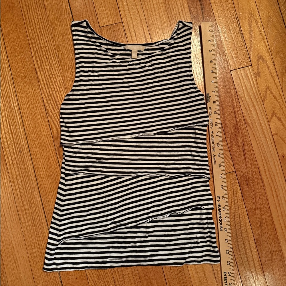 Banana Republic Black and White Fitted Tank Top